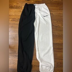 Adika Black and White Split Joggers